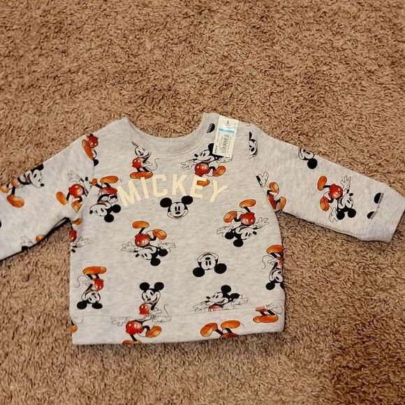 New Disney I Jumping Beans Mickey Mouse Crewneck Sweatshirt 3 Months - Picture 1 of 4